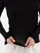 Auralee Super High Gauge Sheer Rib Tee in Black - AURALEE at Worthwhile - shop TOP