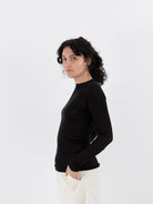 Auralee Super High Gauge Sheer Rib Tee in Black - AURALEE at Worthwhile - shop TOP