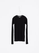 Auralee Super High Gauge Sheer Rib Tee in Black - AURALEE at Worthwhile - shop TOP