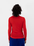 Auralee Super High Gauge Sheer Rib Tee in Red - AURALEE at Worthwhile - shop TOP