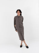 Auralee Super Light Wool Shirt Dress in Top Brown - AURALEE at Worthwhile - shop DRESS