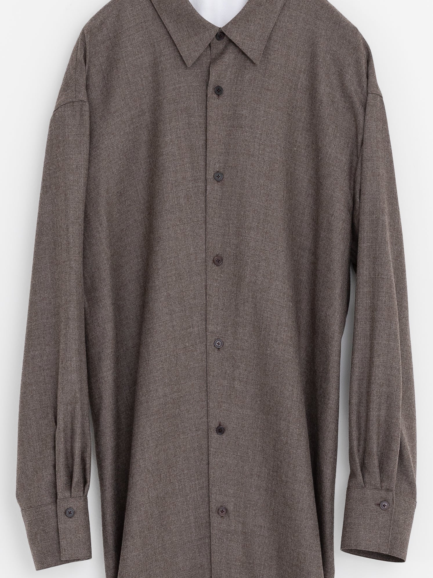 Auralee Super Light Wool Shirt Dress in Top Brown - AURALEE at Worthwhile - shop DRESS