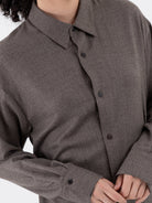 Auralee Super Light Wool Shirt Dress in Top Brown - AURALEE at Worthwhile - shop DRESS