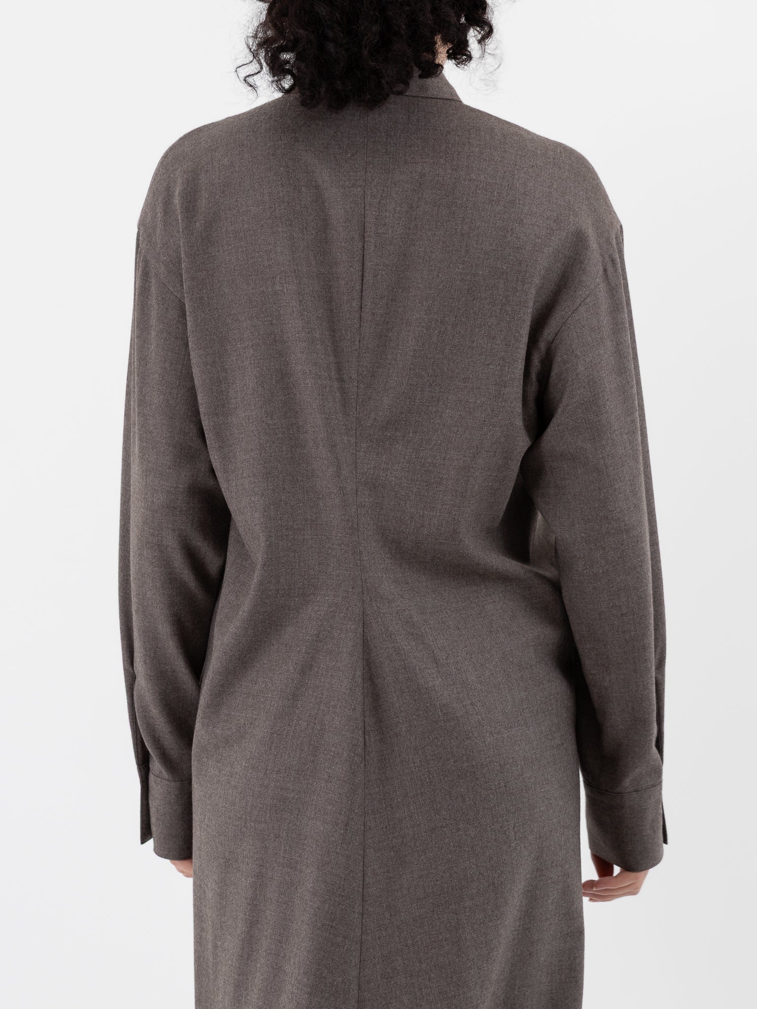 Auralee Super Light Wool Shirt Dress in Top Brown - AURALEE at Worthwhile - shop DRESS