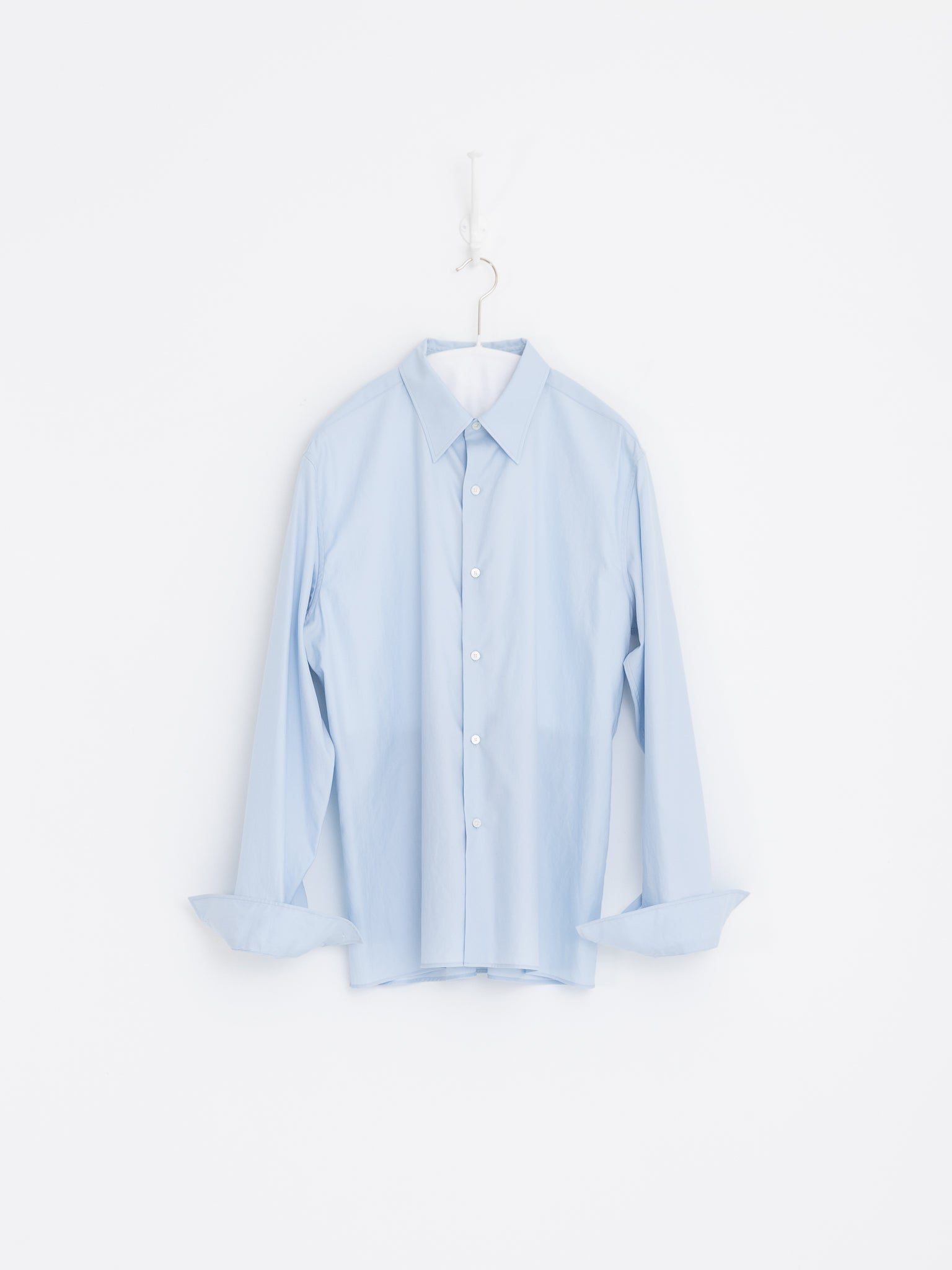 Auralee Washed Finx Twill Slim Shirt in Light Blue - AURALEE at Worthwhile - shop TOP