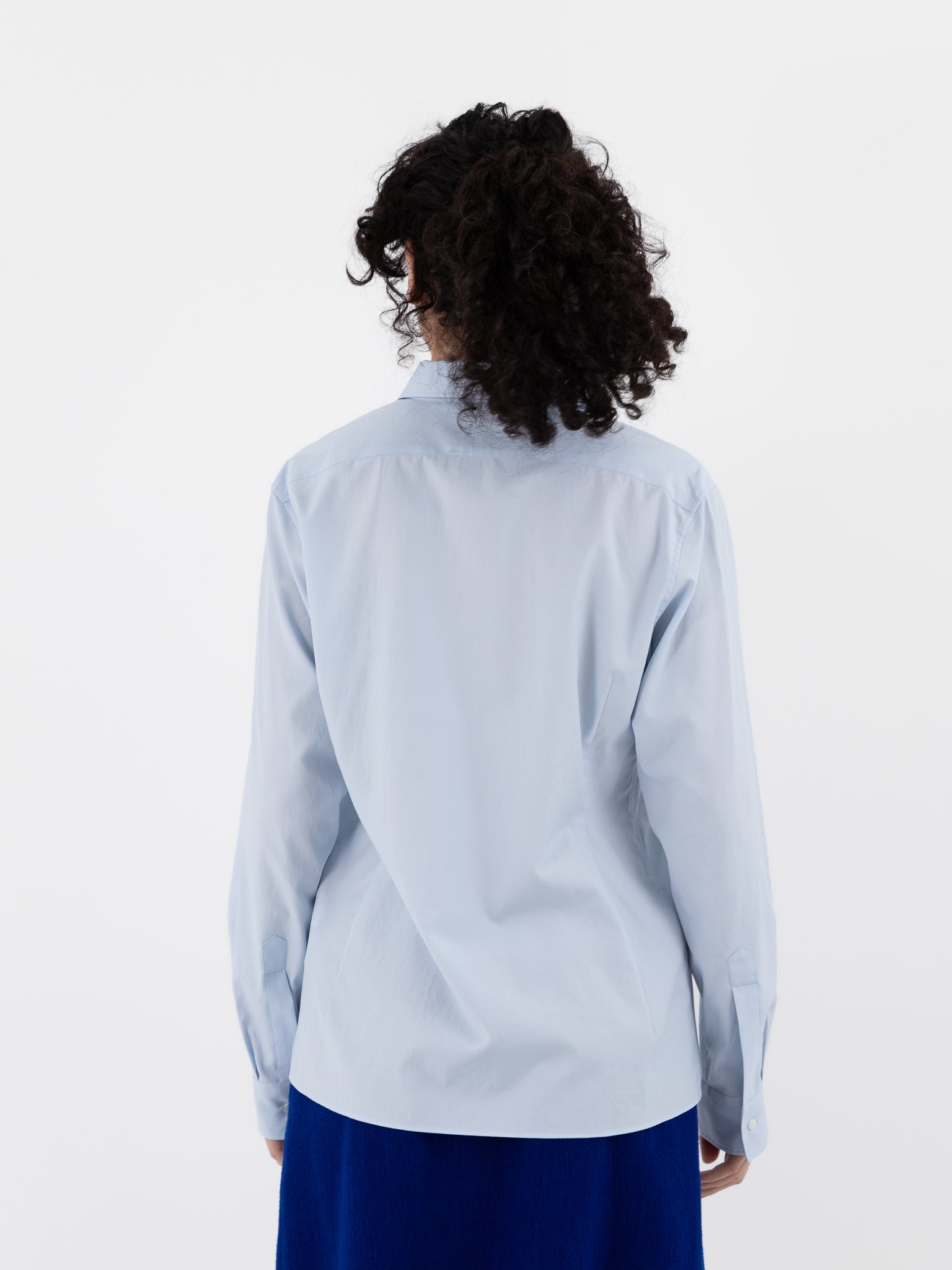 Auralee Washed Finx Twill Slim Shirt in Light Blue - AURALEE at Worthwhile - shop TOP