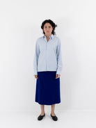 Auralee Washed Finx Twill Slim Shirt in Light Blue - AURALEE at Worthwhile - shop TOP
