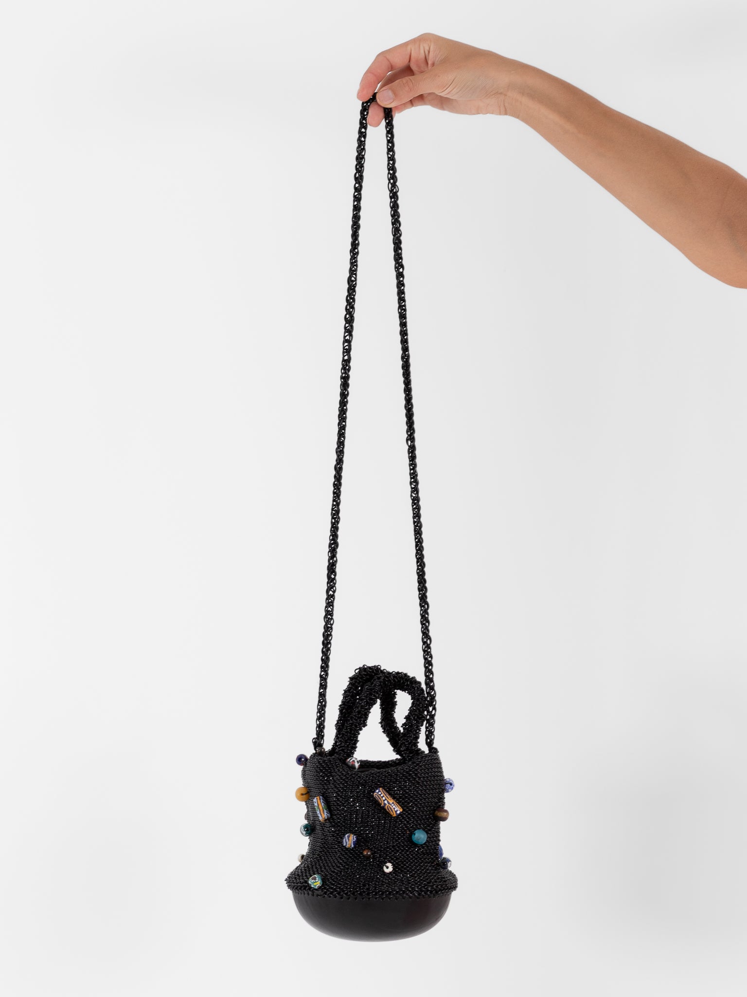 The Backward Vendor Bead Pouch in Black - THE BACKWARD VENDOR at Worthwhile - shop BAG