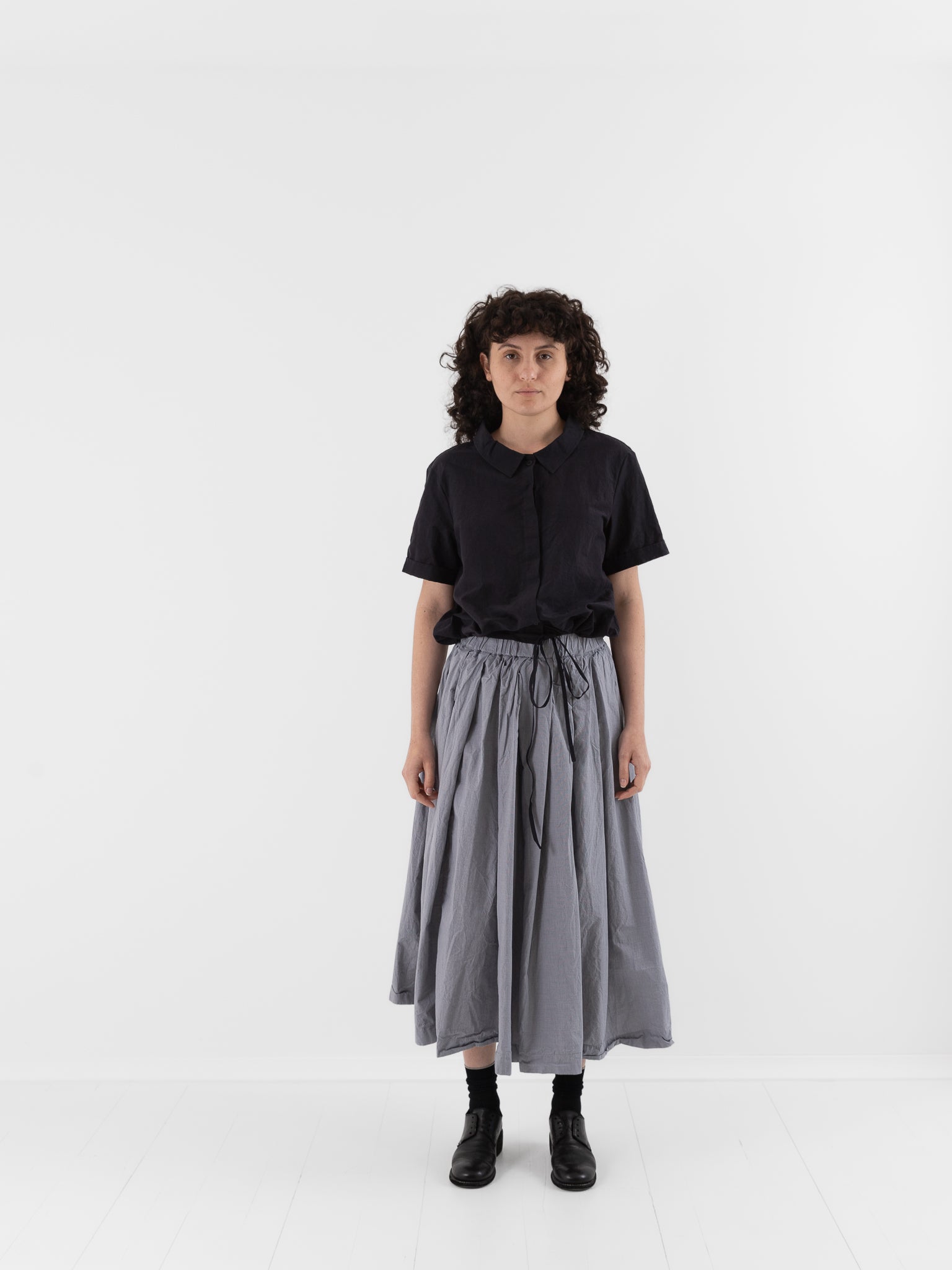 Bergfabel Matilde Skirt in Charcoal Check - BERGFABEL at Worthwhile - shop SKIRT