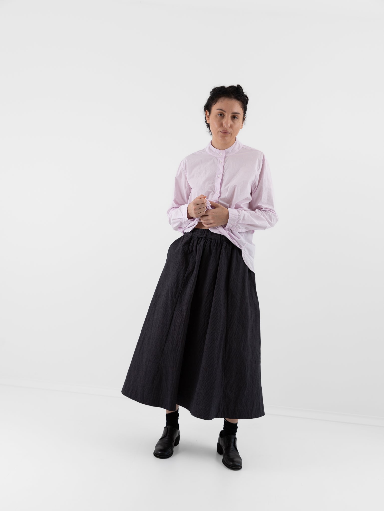 Bergfabel Ivy Skirt in Grey Stripe - BERGFABEL at Worthwhile - shop SKIRT