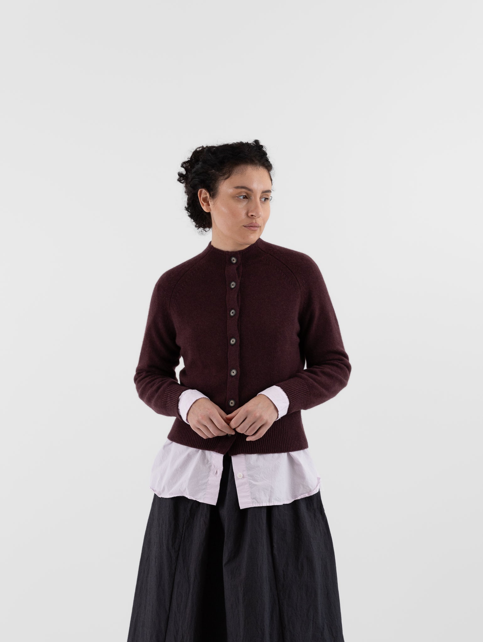 Bergfabel Lara Cardigan in Bordeaux - BERGFABEL at Worthwhile - shop CARDIGAN