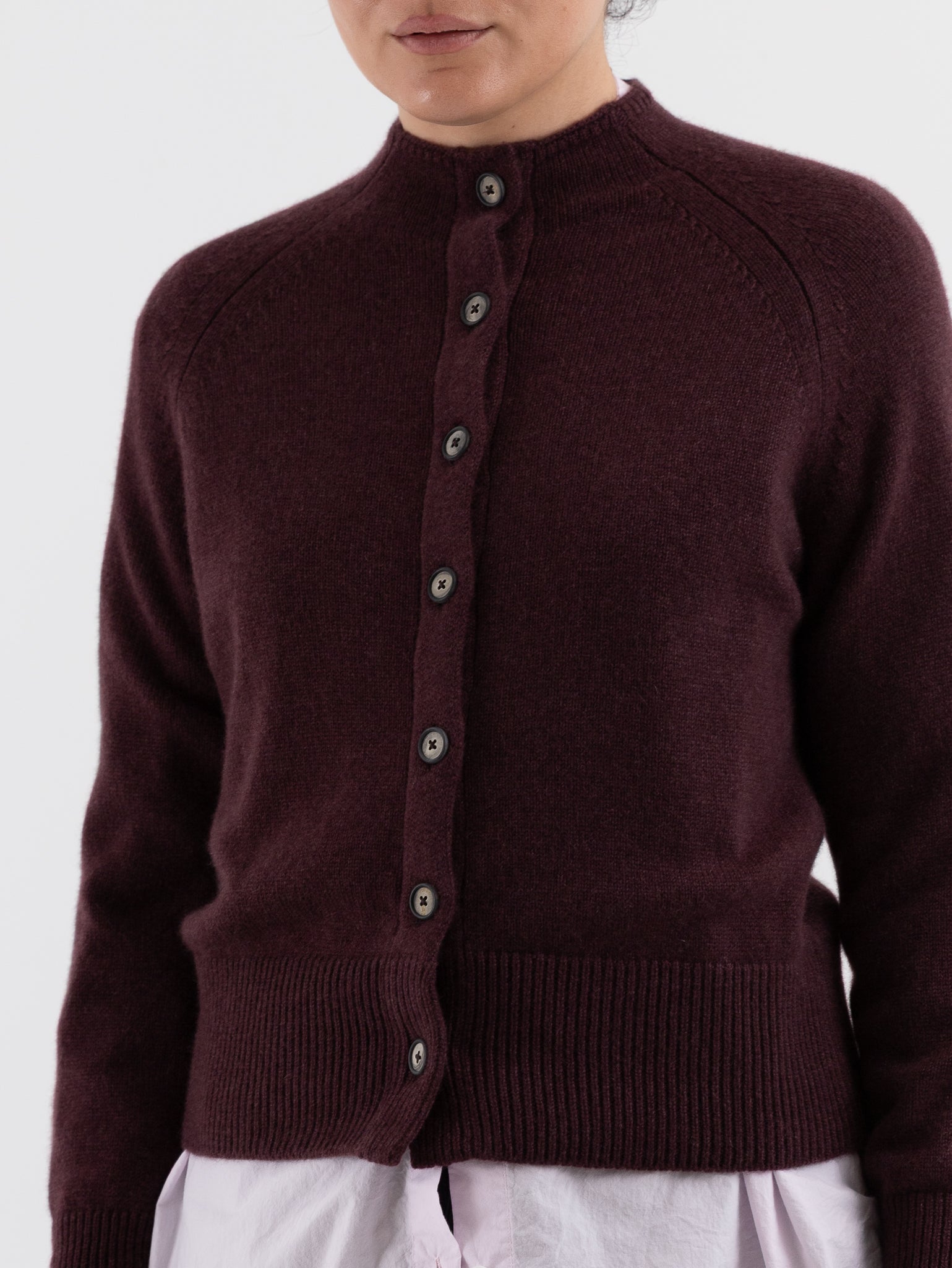 Bergfabel Lara Cardigan in Bordeaux - BERGFABEL at Worthwhile - shop CARDIGAN