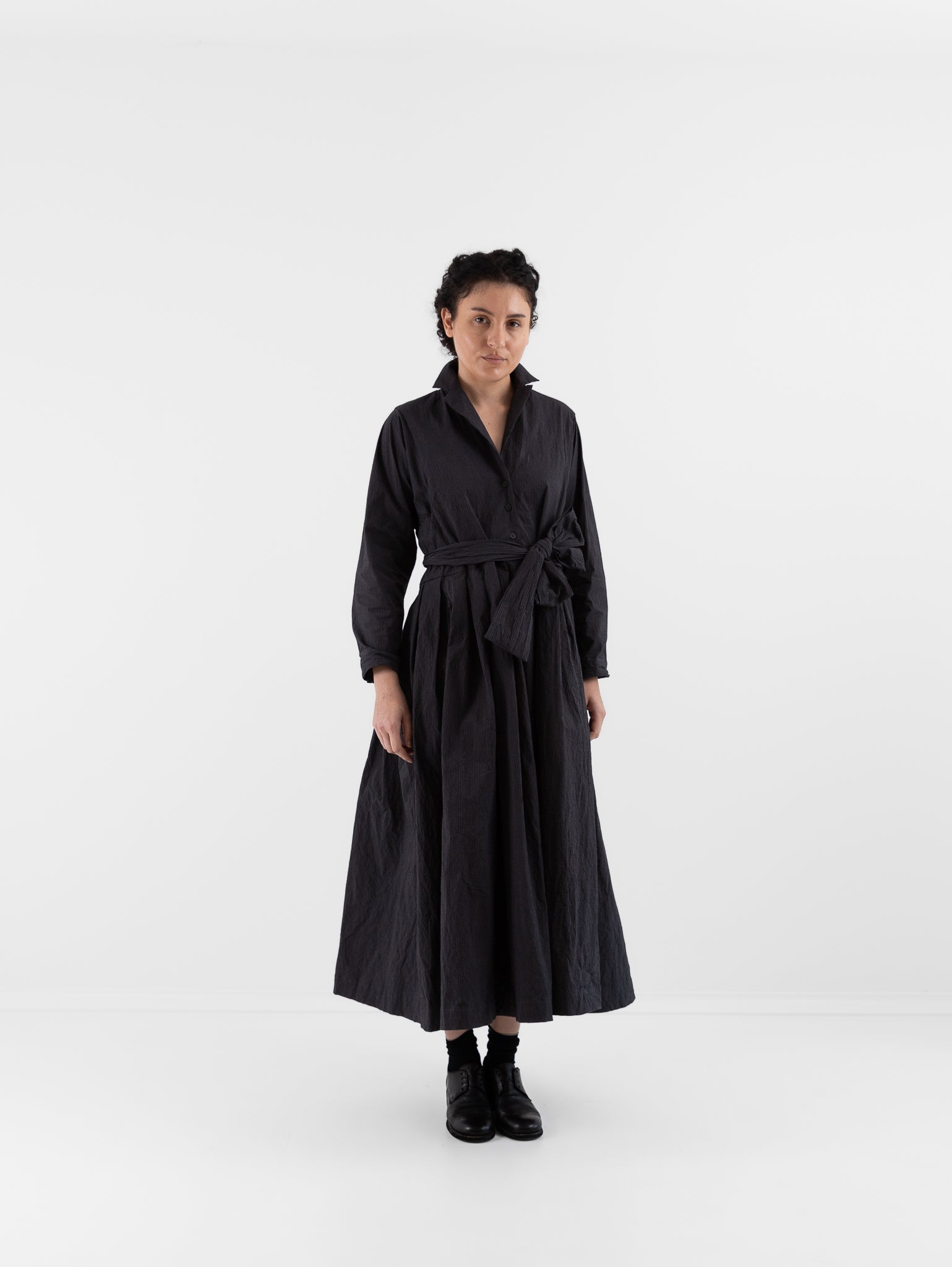 Bergfabel Mina Dress in Grey Stripe - BERGFABEL at Worthwhile - shop DRESS