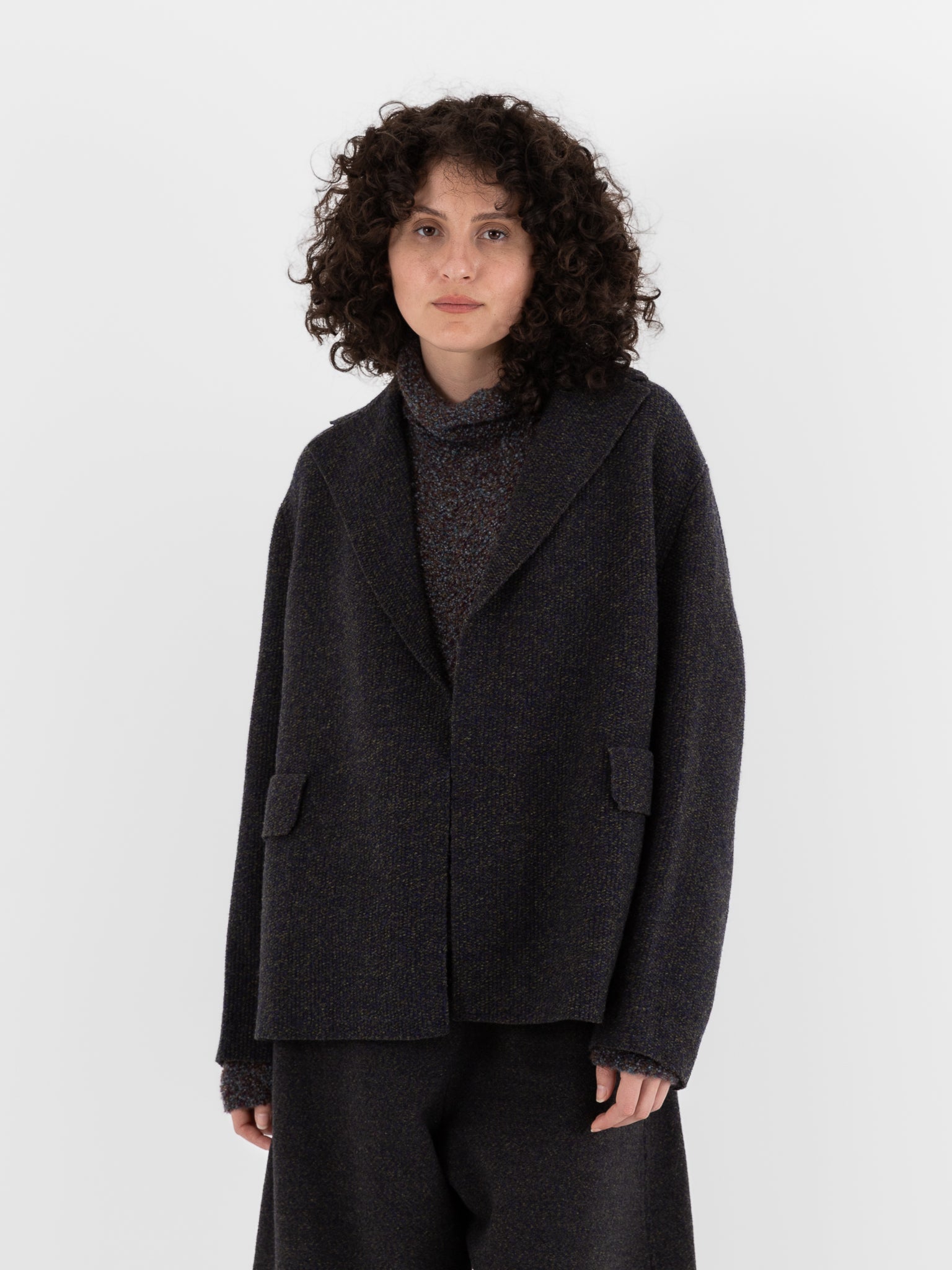 Boboutic Wool Lane Jacket in Blue & Green Mix - BOBOUTIC at Worthwhile - shop JACKET