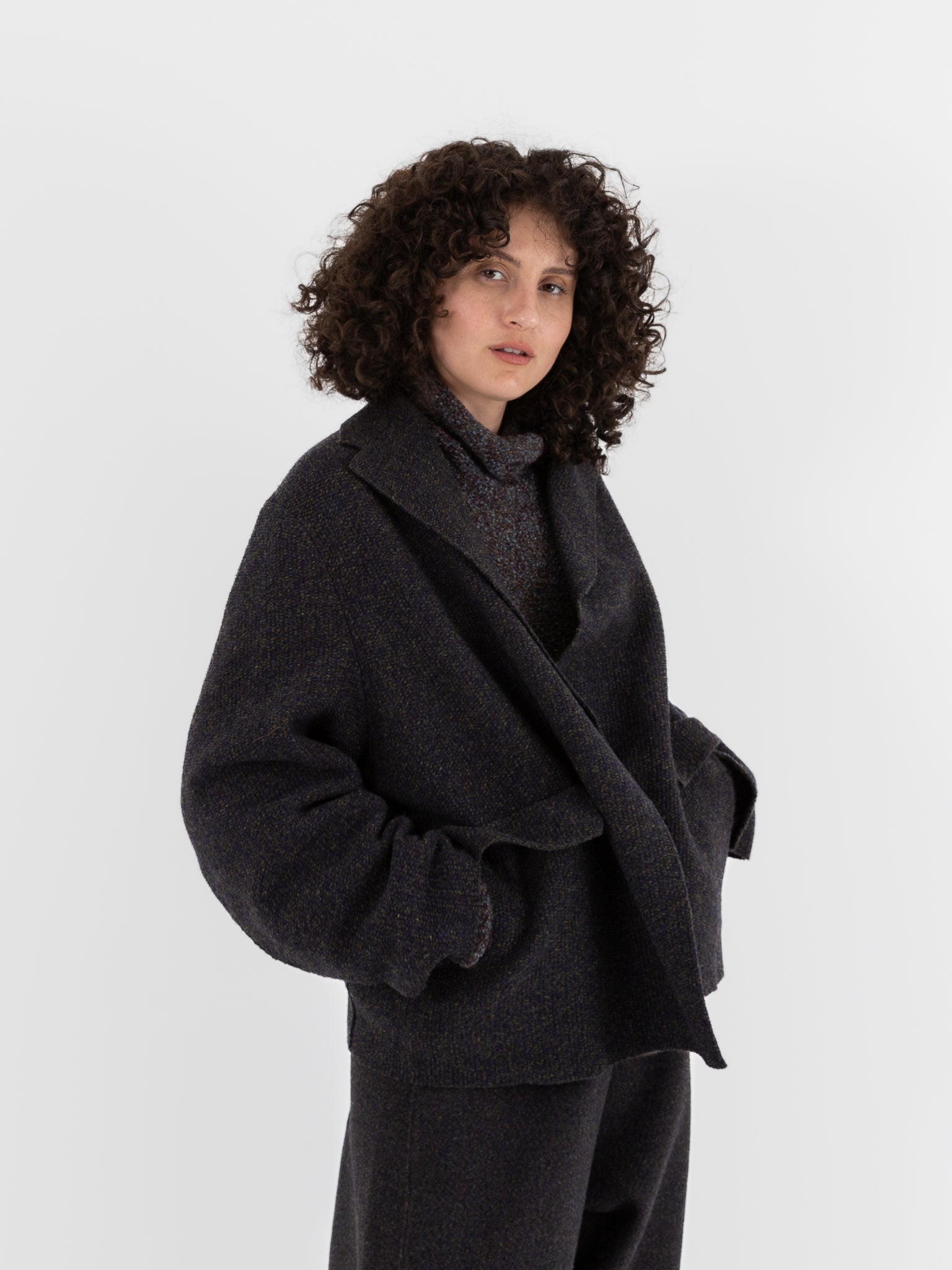Boboutic Wool Lane Jacket in Blue & Green Mix - BOBOUTIC at Worthwhile - shop JACKET
