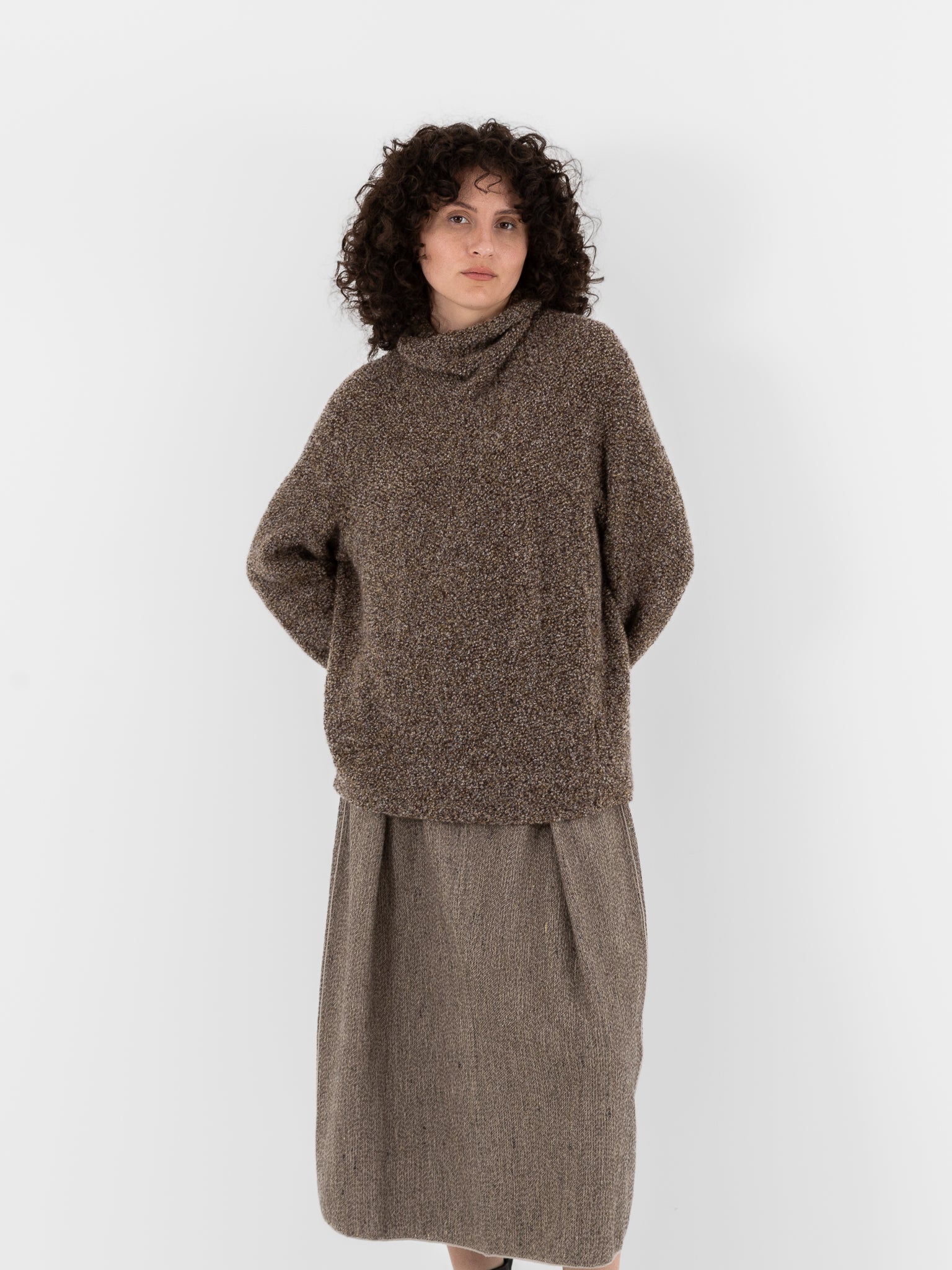 Boboutic Autumn Leaves Sweater in Green - Taupe - BOBOUTIC at Worthwhile - shop SWEATER
