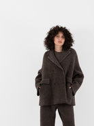 Boboutic Bob's Texture Double Breasted Jacket in Brown & Taupe - BOBOUTIC at Worthwhile - shop JACKET