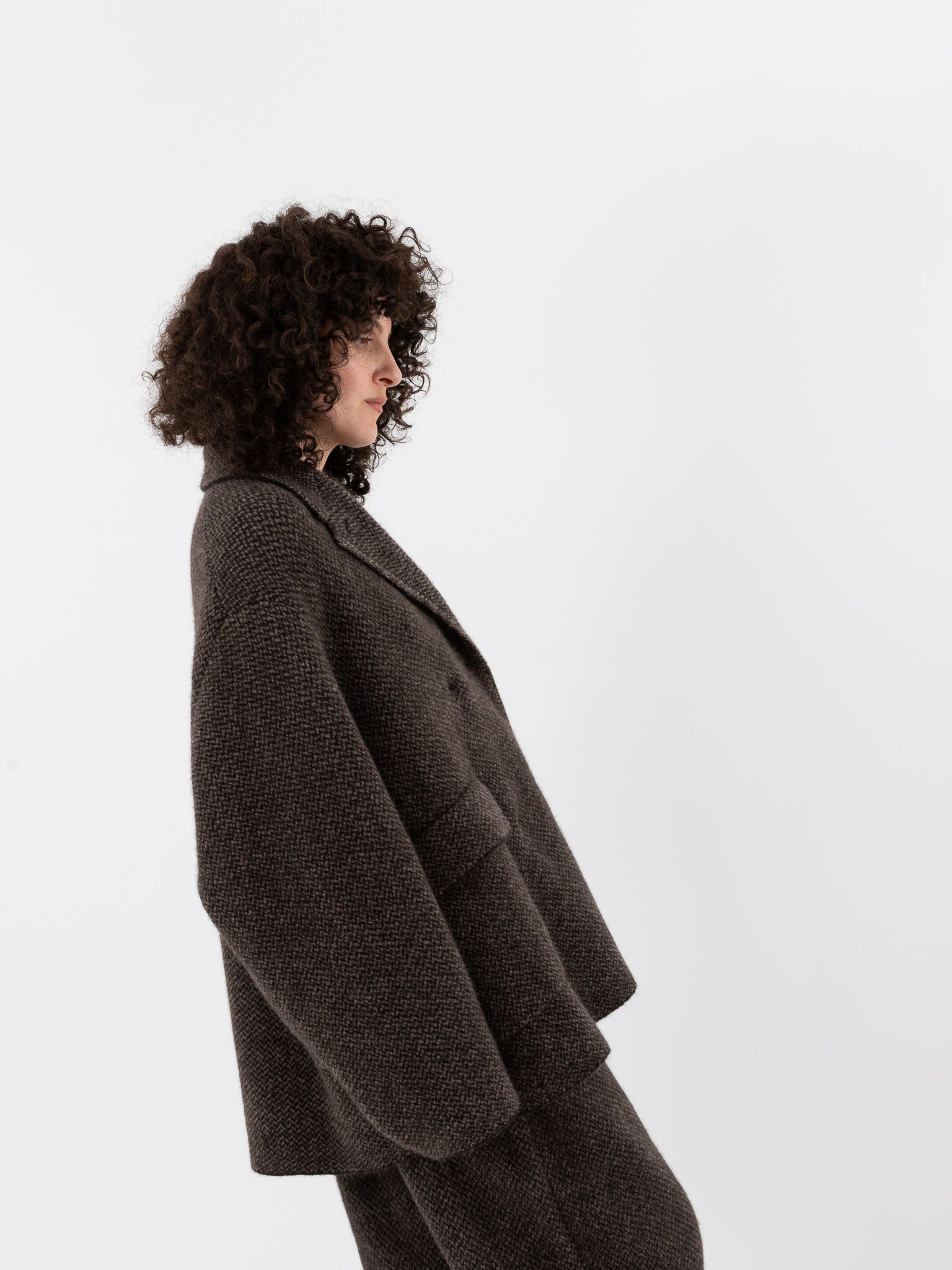 Boboutic Bob's Texture Double Breasted Jacket in Brown & Taupe - BOBOUTIC at Worthwhile - shop JACKET