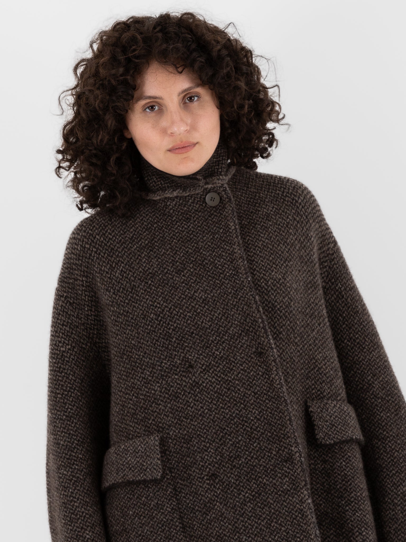 Boboutic Bob's Texture Double Breasted Jacket in Brown & Taupe at