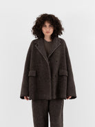 Boboutic Bob's Texture Double Breasted Jacket in Brown & Taupe - BOBOUTIC at Worthwhile - shop JACKET