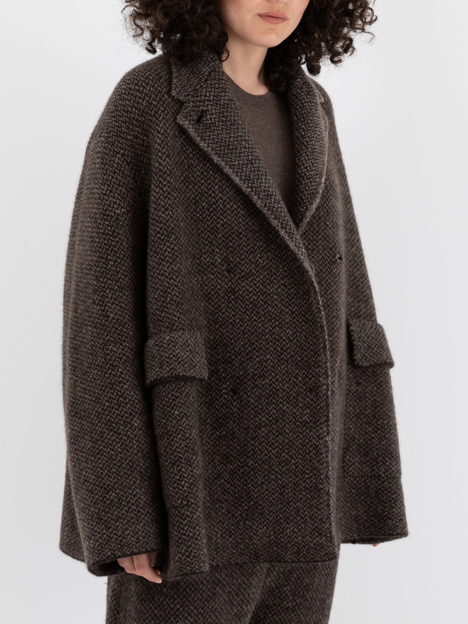 Boboutic Bob's Texture Double Breasted Jacket in Brown & Taupe - BOBOUTIC at Worthwhile - shop JACKET