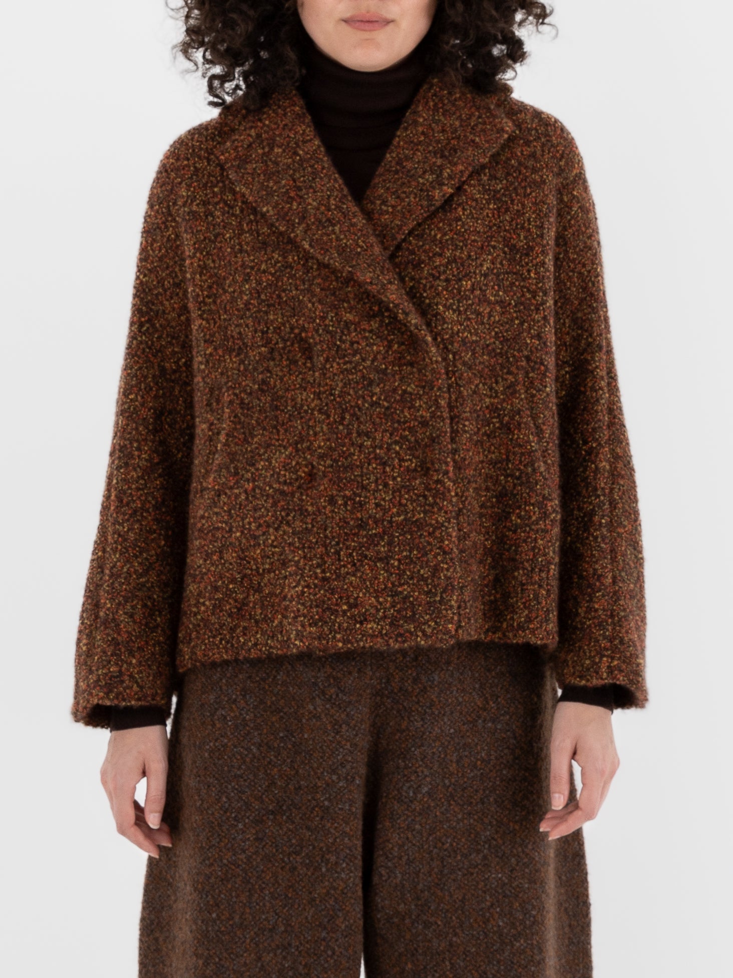 Boboutic Autumn Leaves Double Breasted Jacket in Autumn Mix at