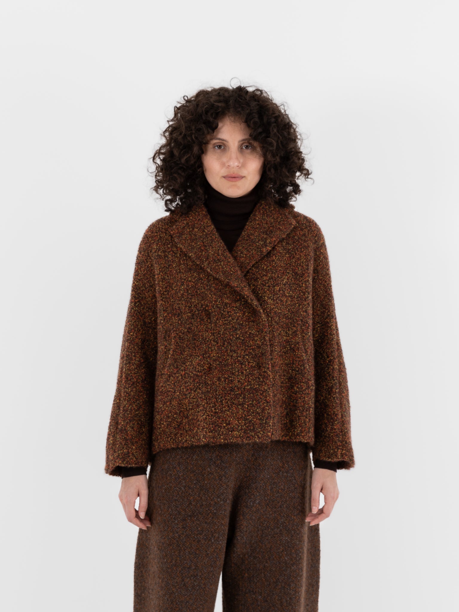 Boboutic Autumn Leaves Double Breasted Jacket in Autumn Mix at