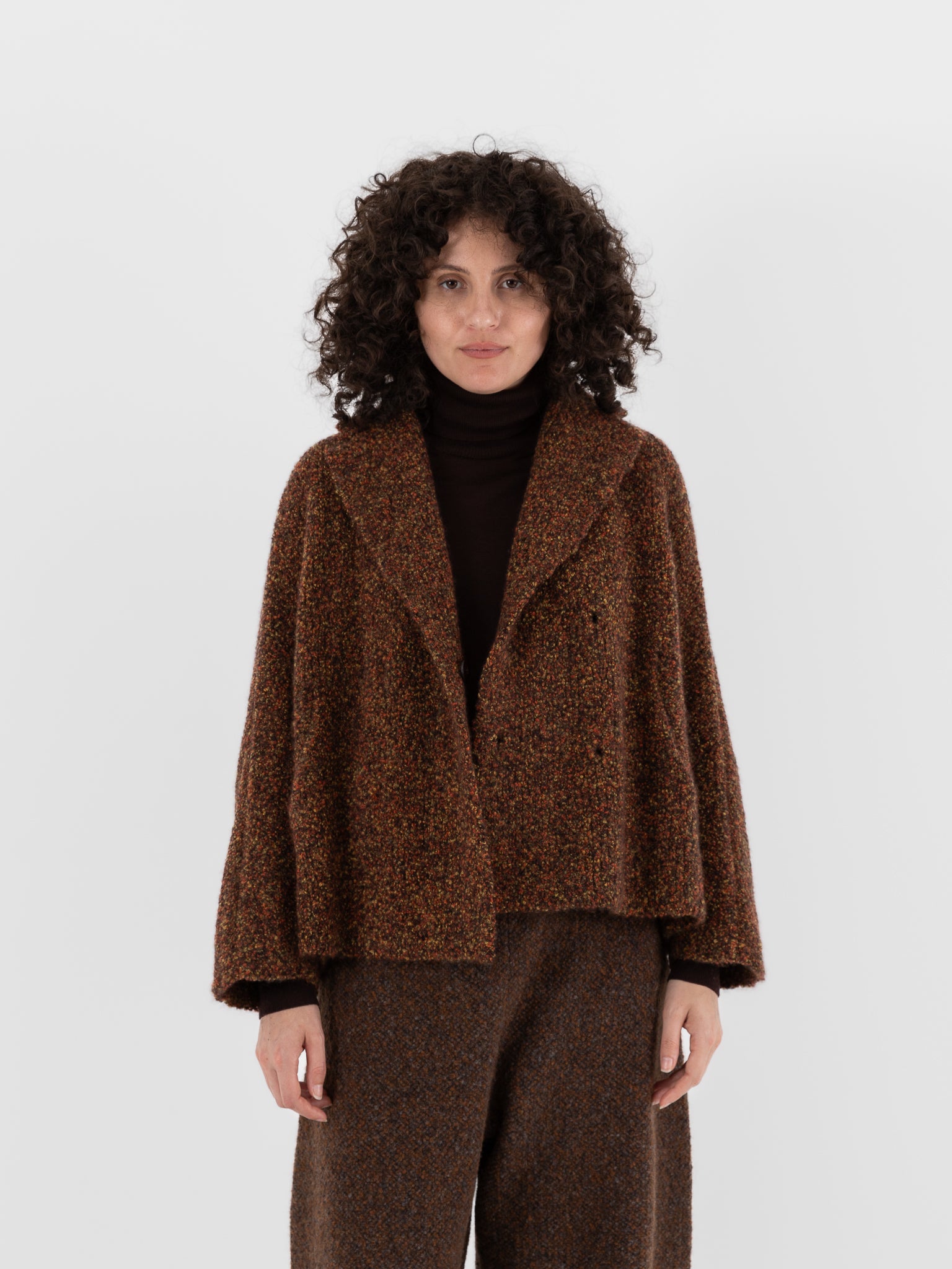 Boboutic Autumn Leaves Double Breasted Jacket in Autumn Mix - BOBOUTIC at Worthwhile - shop SWEATER