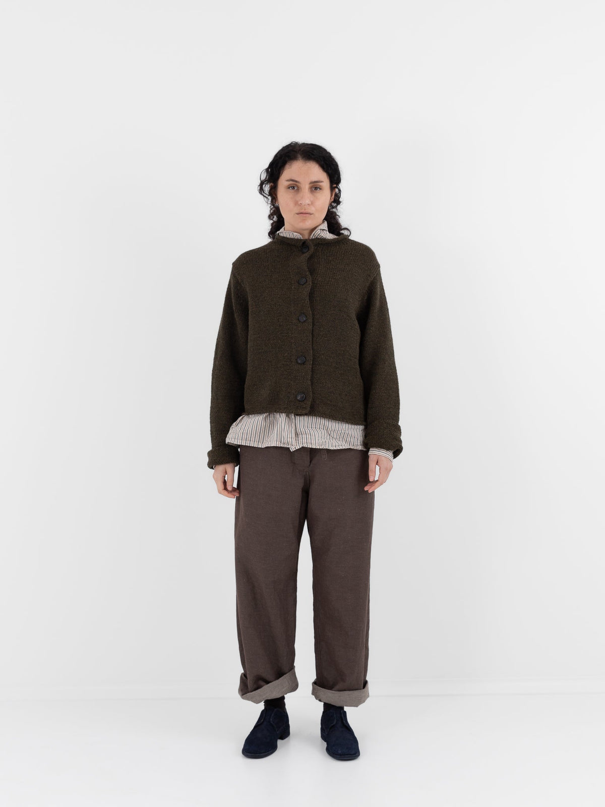 Casey Casey ORSAN Prieure Cardigan in Brown Twisted Wool - CASEY CASEY ORSAN at Worthwhile - shop CARDIGAN