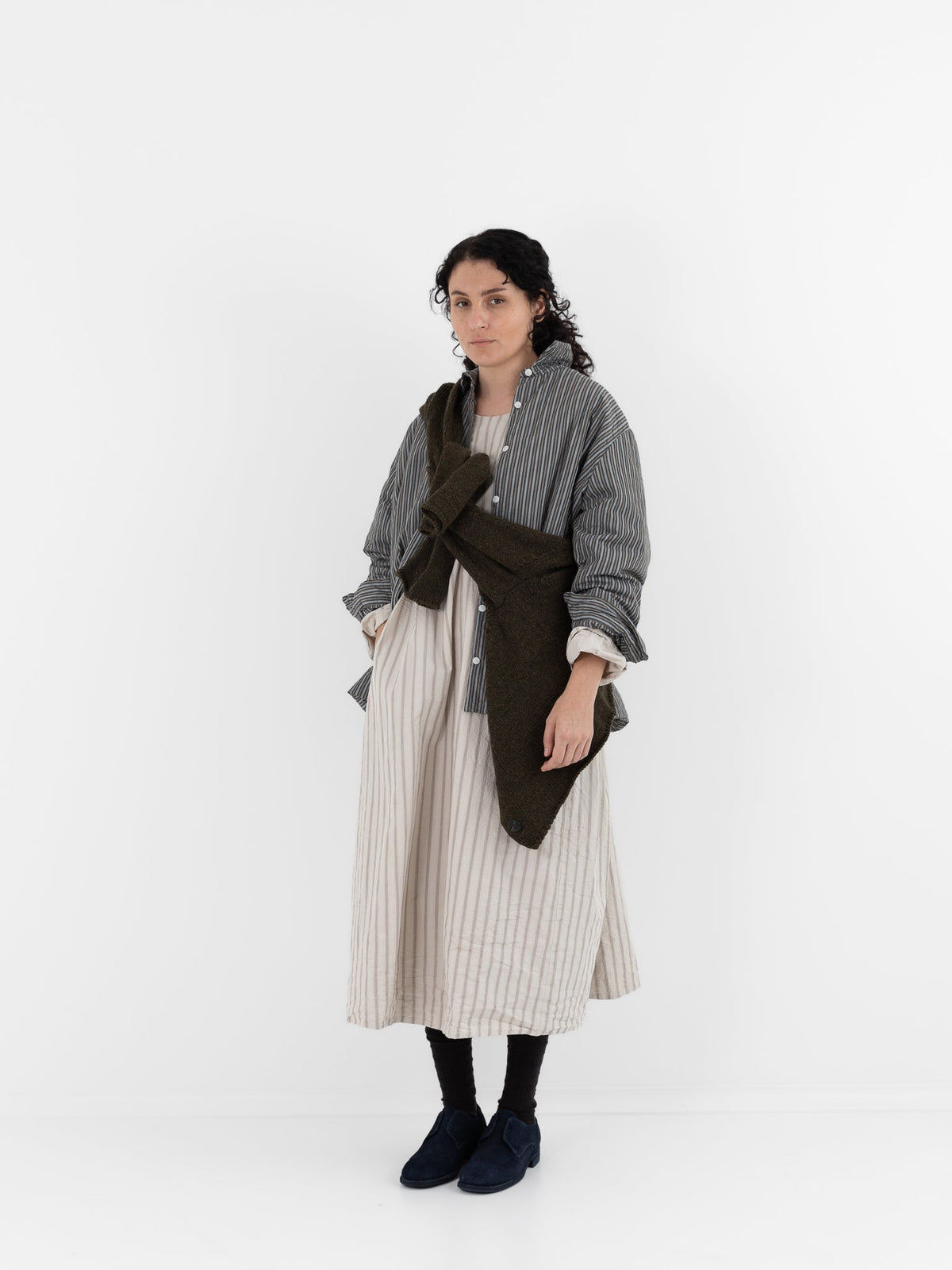Casey Casey ORSAN Prieure Overshirt in Green Stripe - CASEY CASEY ORSAN at Worthwhile - shop TOP