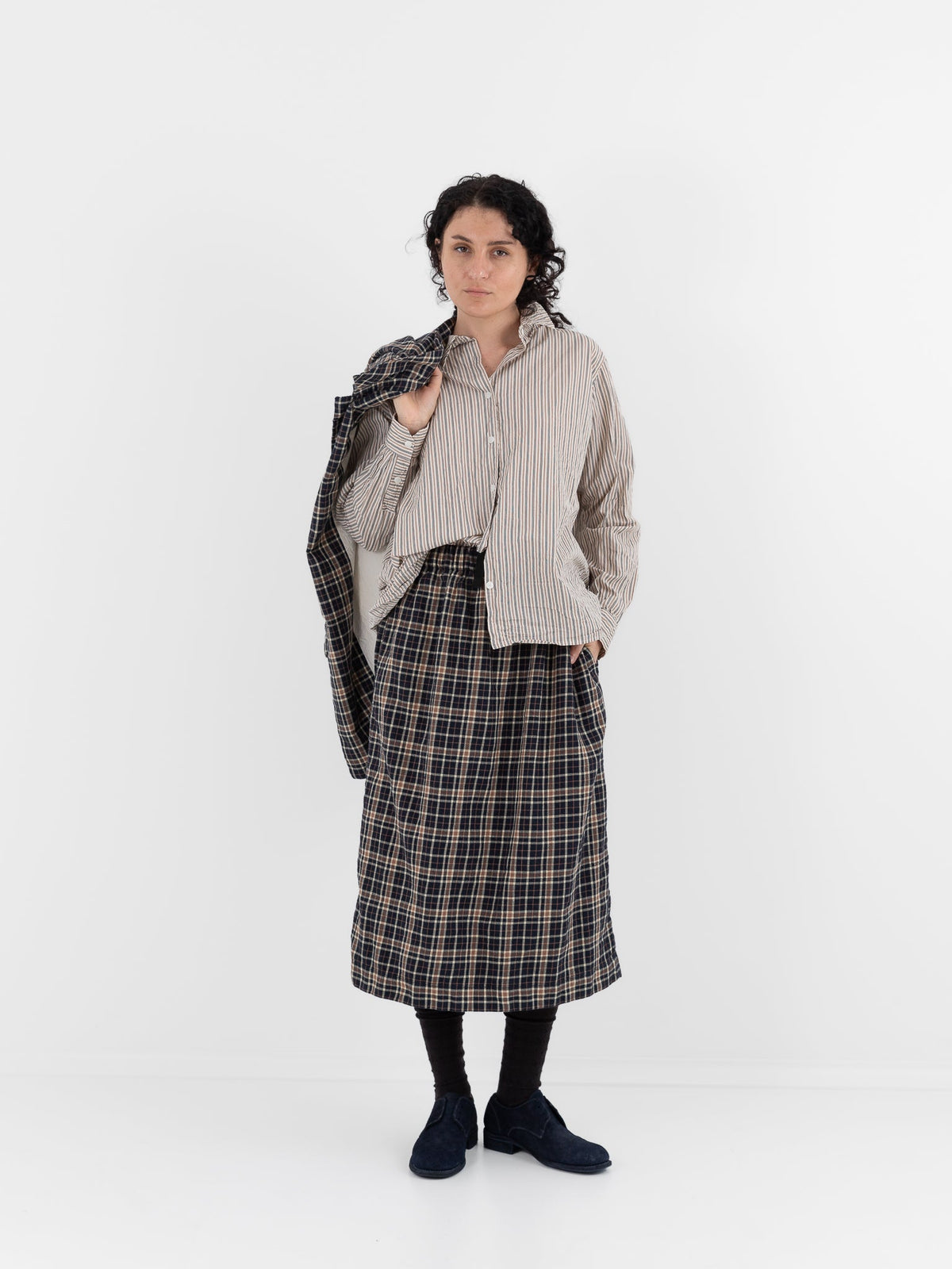 Casey Casey ORSAN Simple Skirt in Check - CASEY CASEY ORSAN at Worthwhile - shop SKIRT