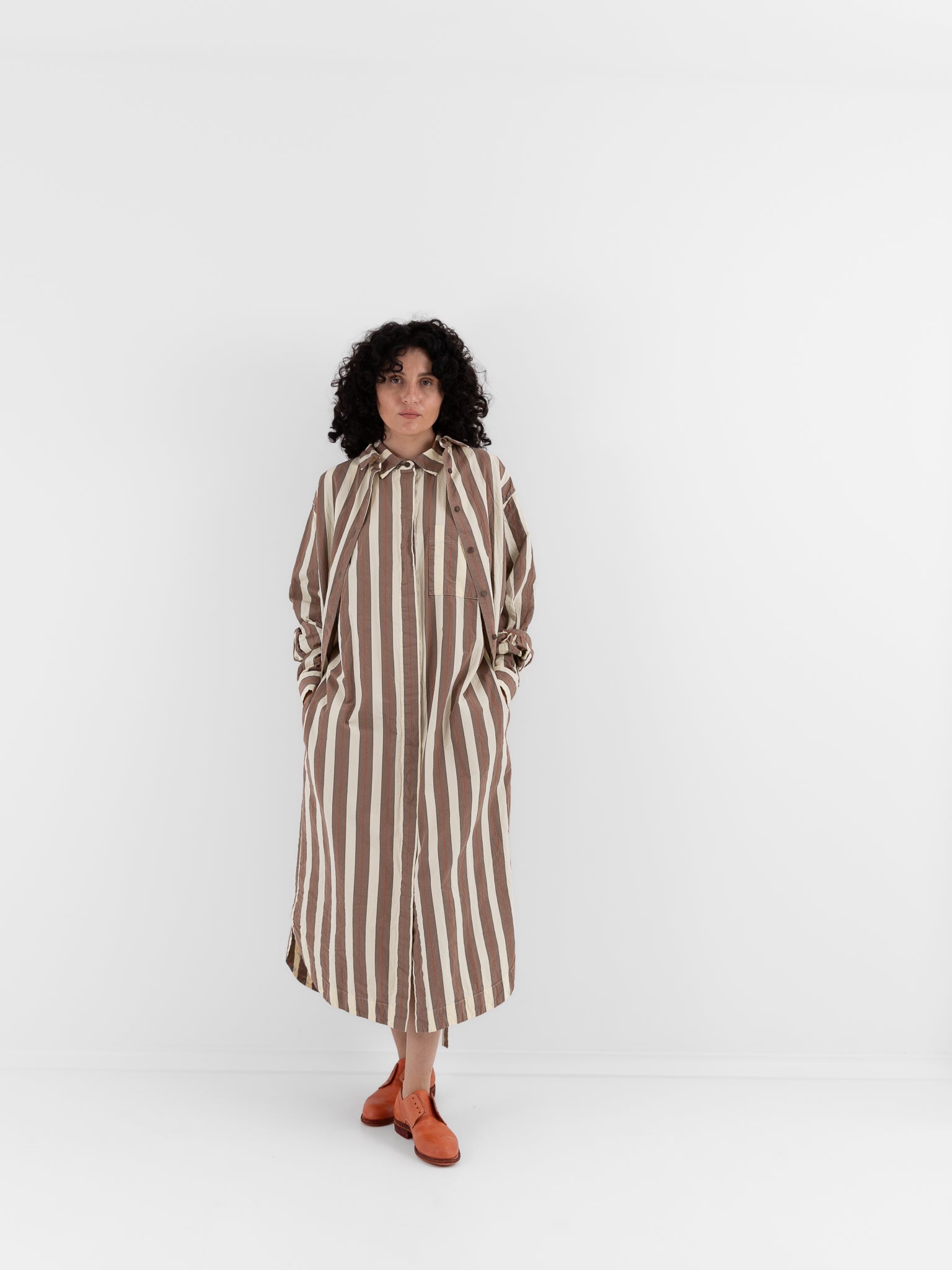 Casey Casey Waga Dress in Beige Stripe - CASEY CASEY at Worthwhile - shop DRESS