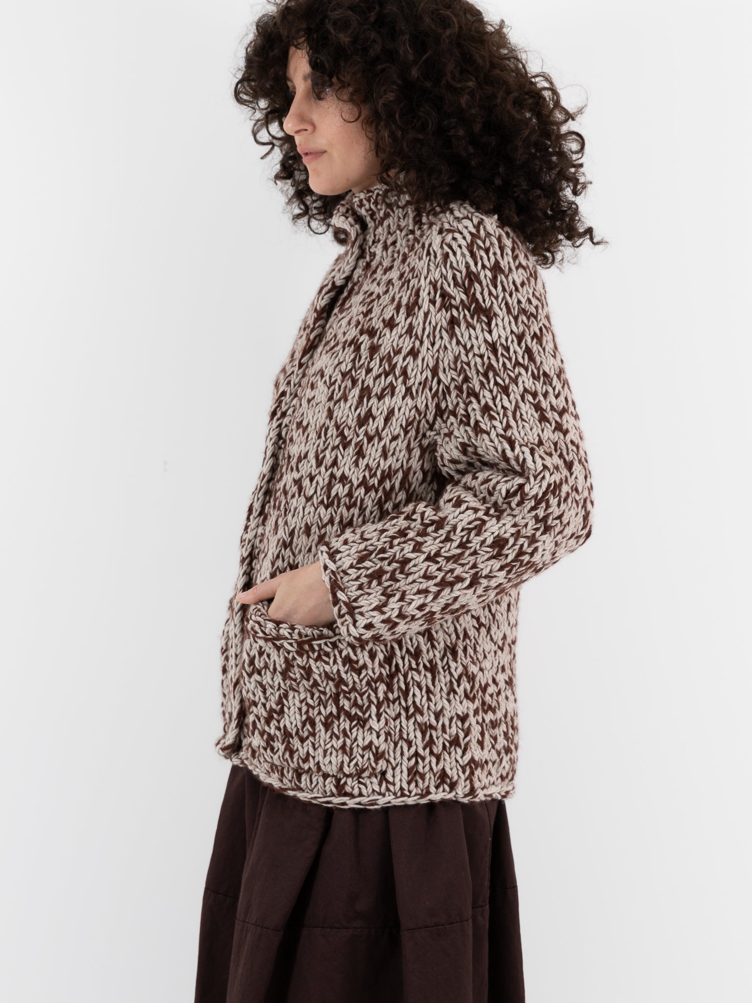 Casey Casey Cardigan in Brown - CASEY CASEY at Worthwhile - shop CARDIGAN