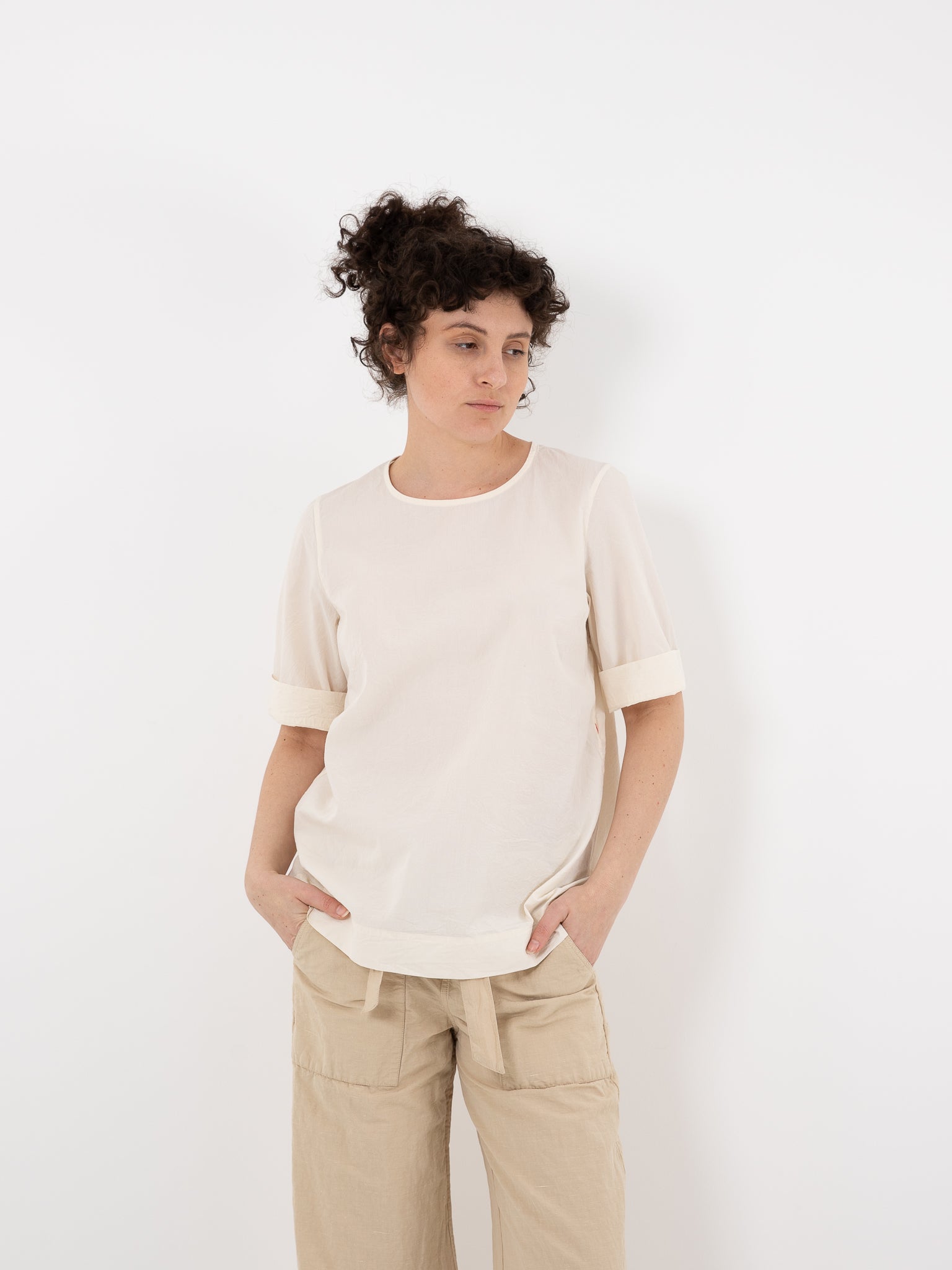 Casey Casey Simple Top in Off White at Worthwhile