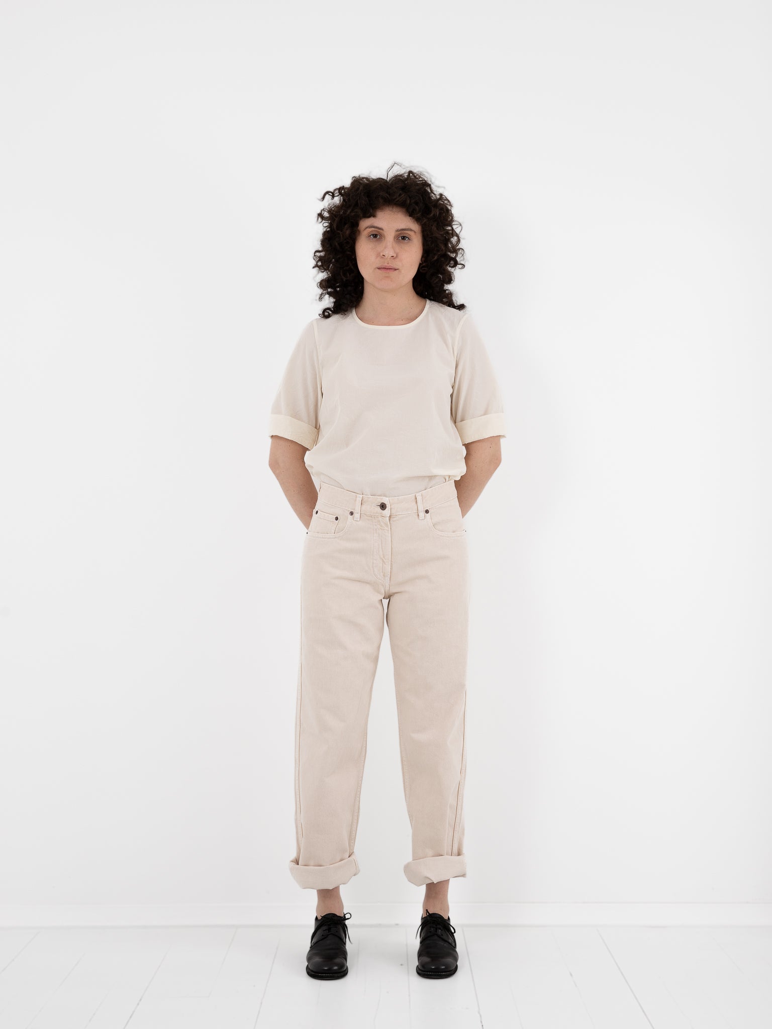 Casey Casey Paulo Denim Pant in Ivory - CASEY CASEY at Worthwhile - shop PANT