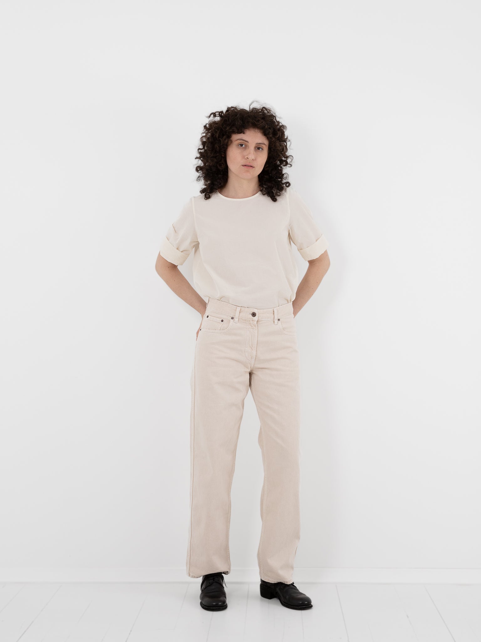 Casey Casey Paulo Denim Pant in Ivory - CASEY CASEY at Worthwhile - shop PANT