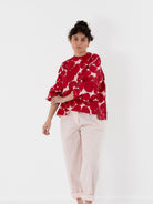 Casey Casey Biggy Top in Red Print - CASEY CASEY at Worthwhile - shop TOP