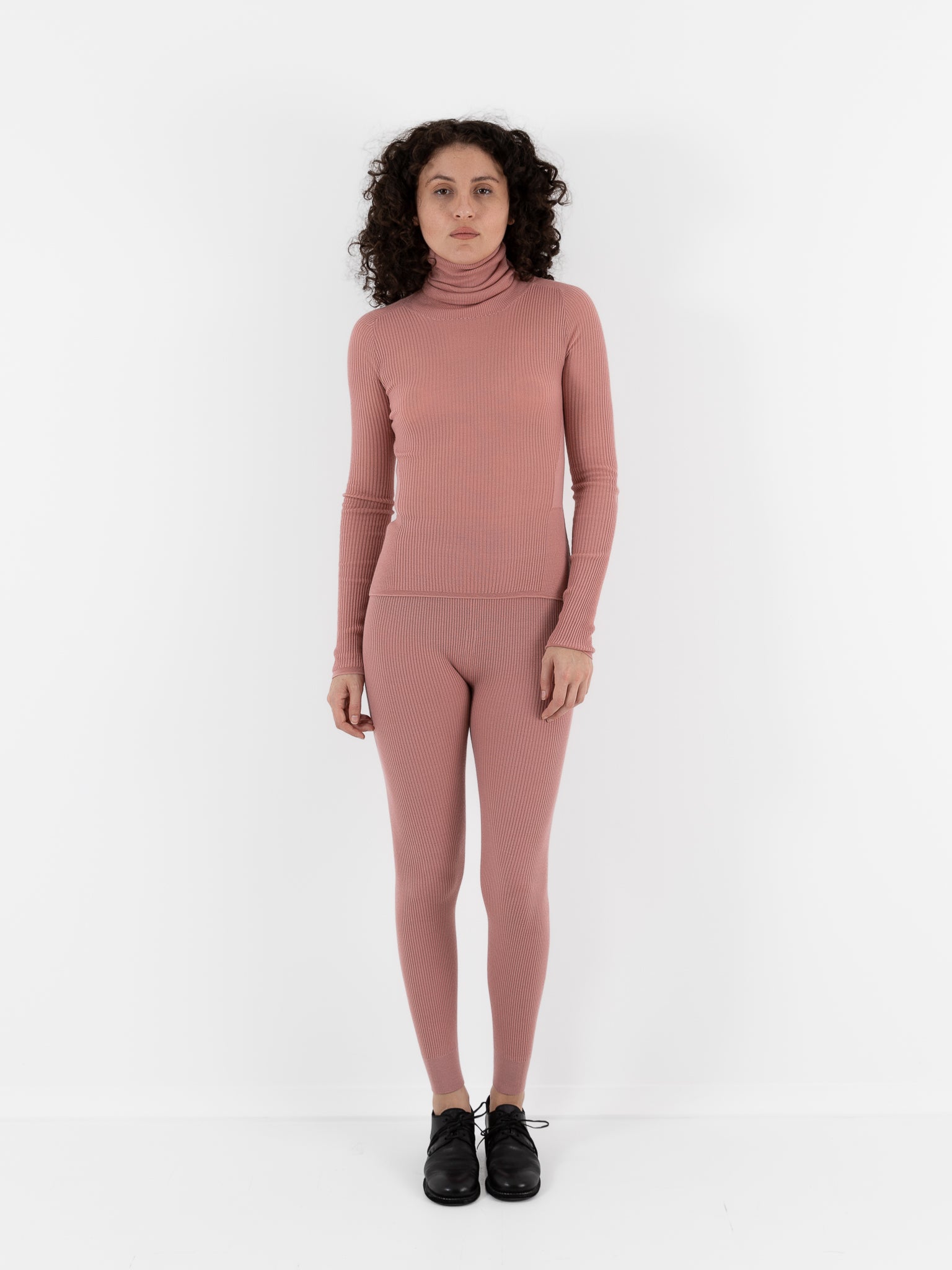 Casey Casey Rib Turtleneck in Pink - CASEY CASEY at Worthwhile - shop TOP