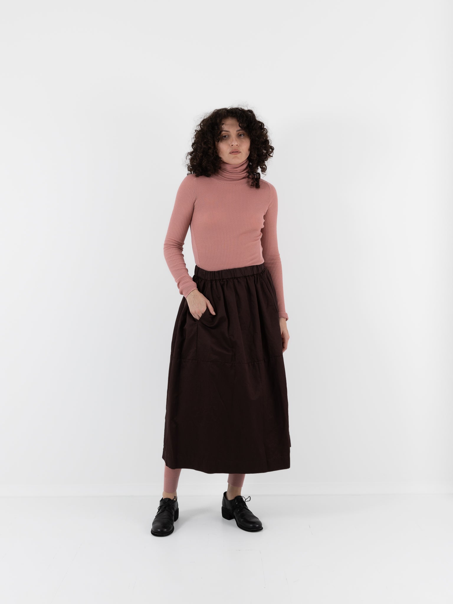 Casey Casey Rib Turtleneck in Pink - CASEY CASEY at Worthwhile - shop TOP