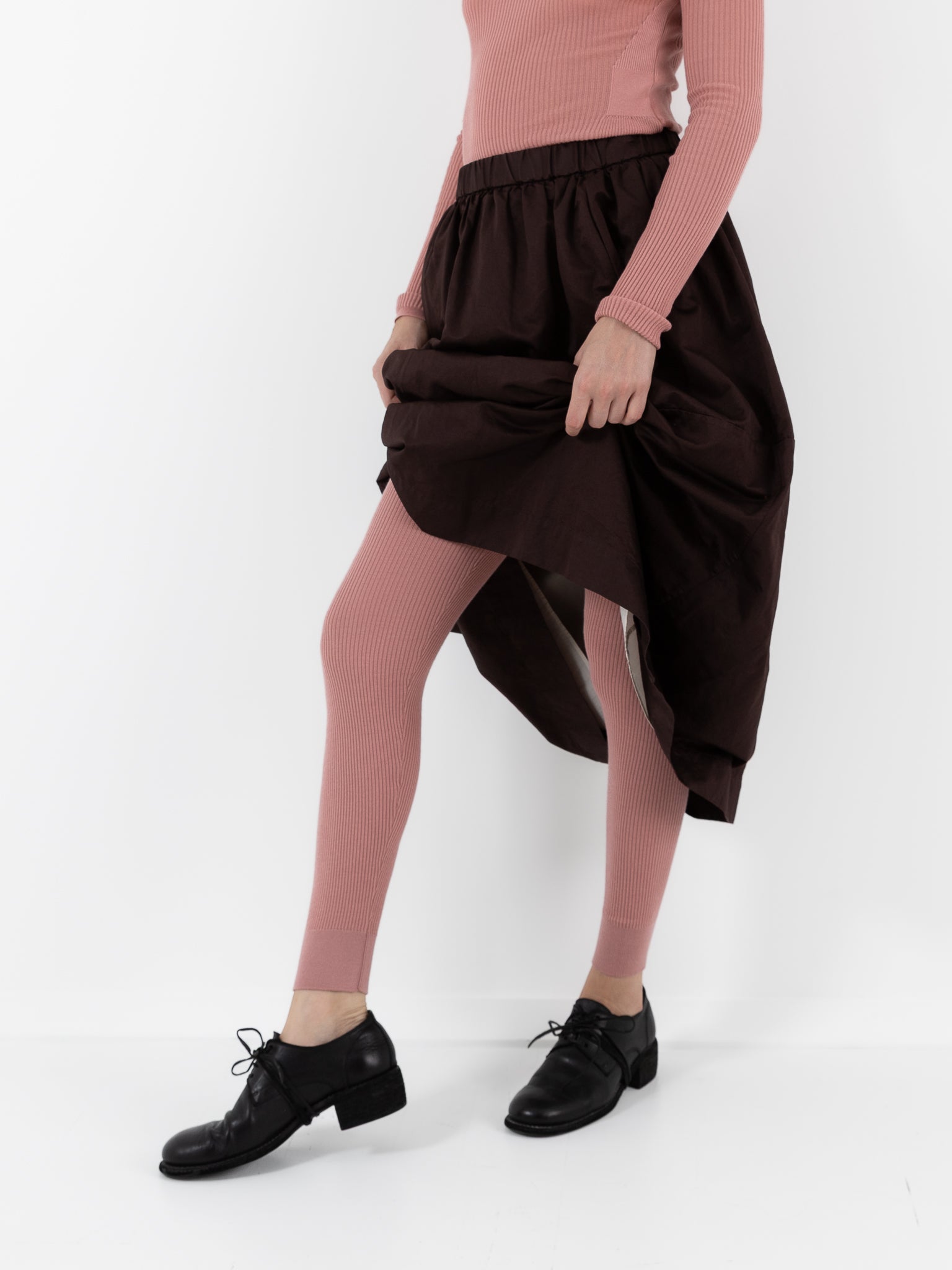 Casey Casey Rib Tights in Pink - CASEY CASEY at Worthwhile - shop LEGGINGS