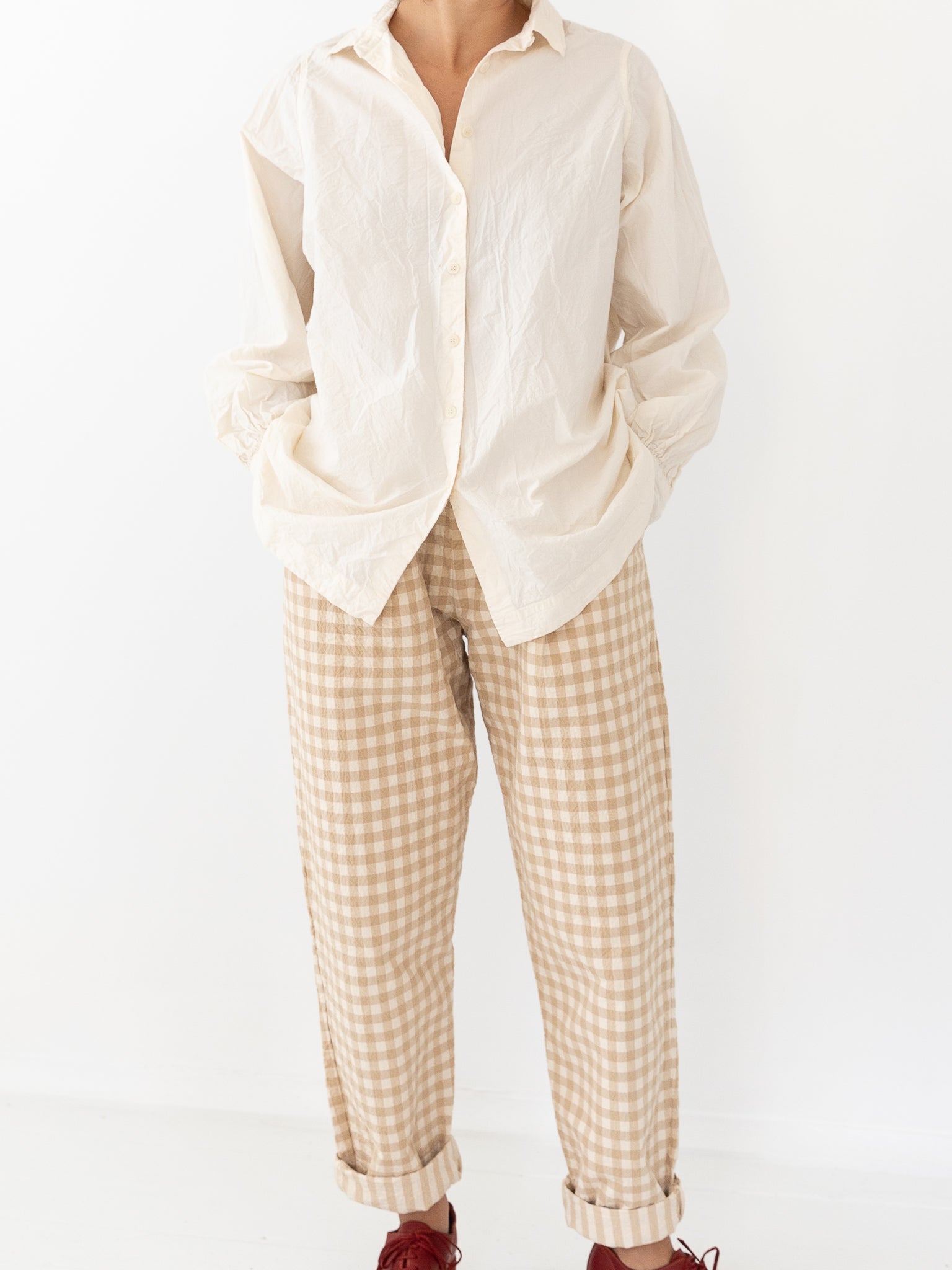 Casey Casey Verger Pant, Beige Double Check