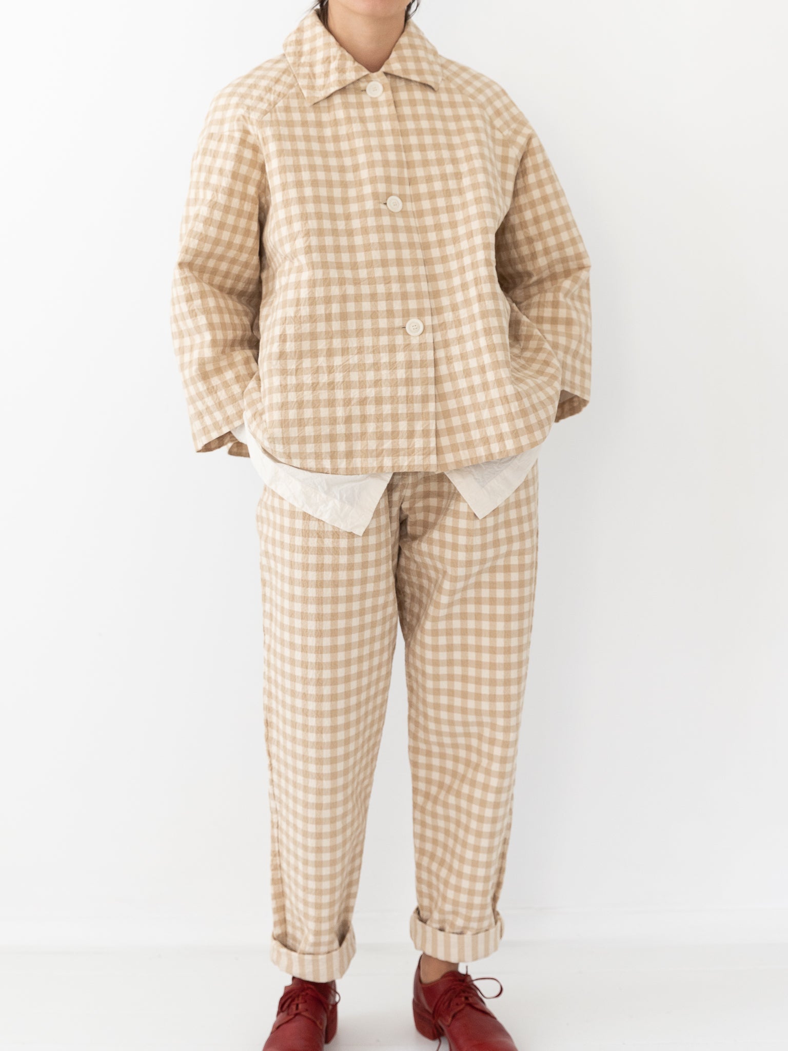 Casey Casey Verger Pant, Beige Double Check - Worthwhile