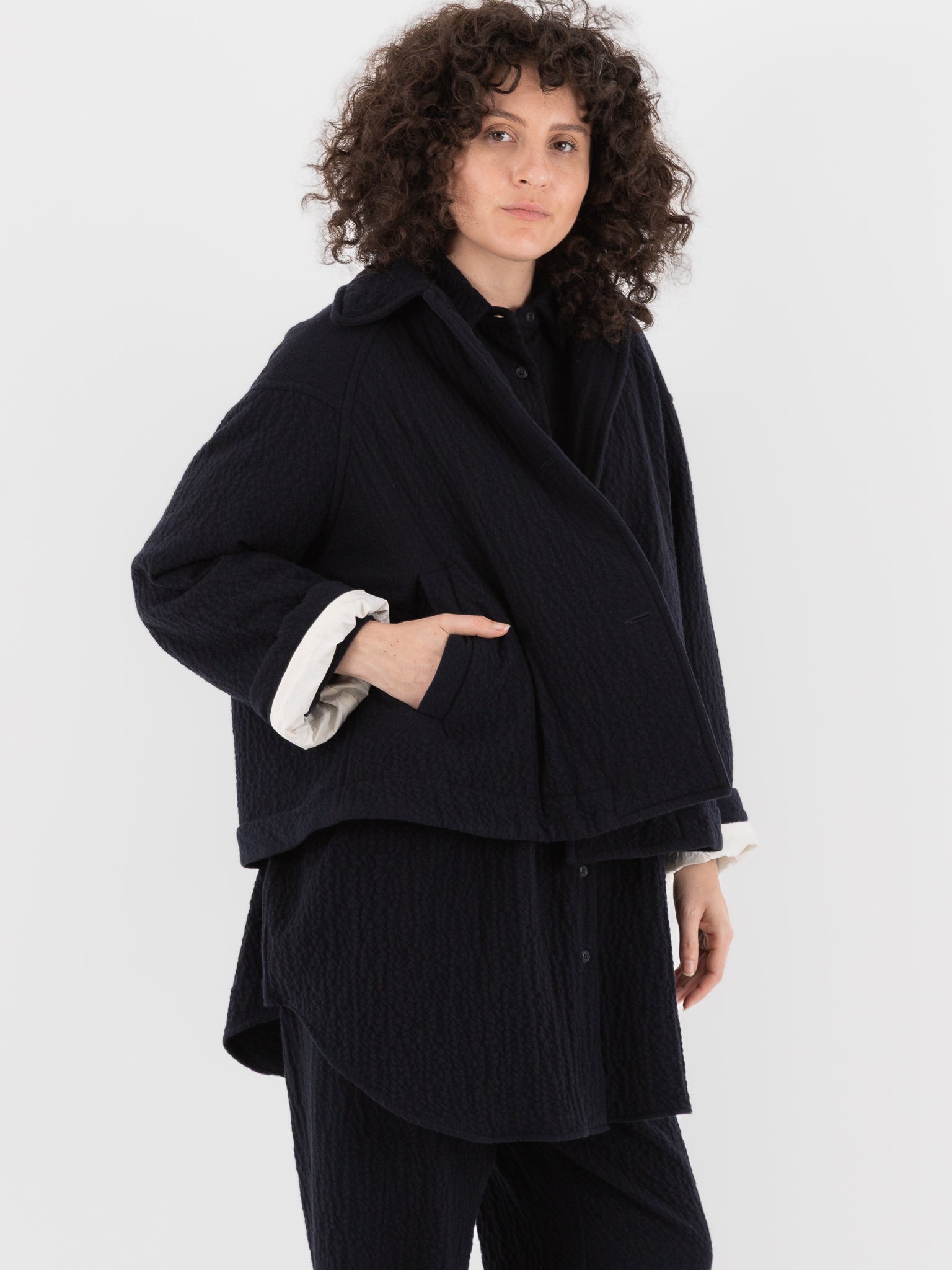 Casey Casey Drays Padded Jacket in Navy at Worthwhile