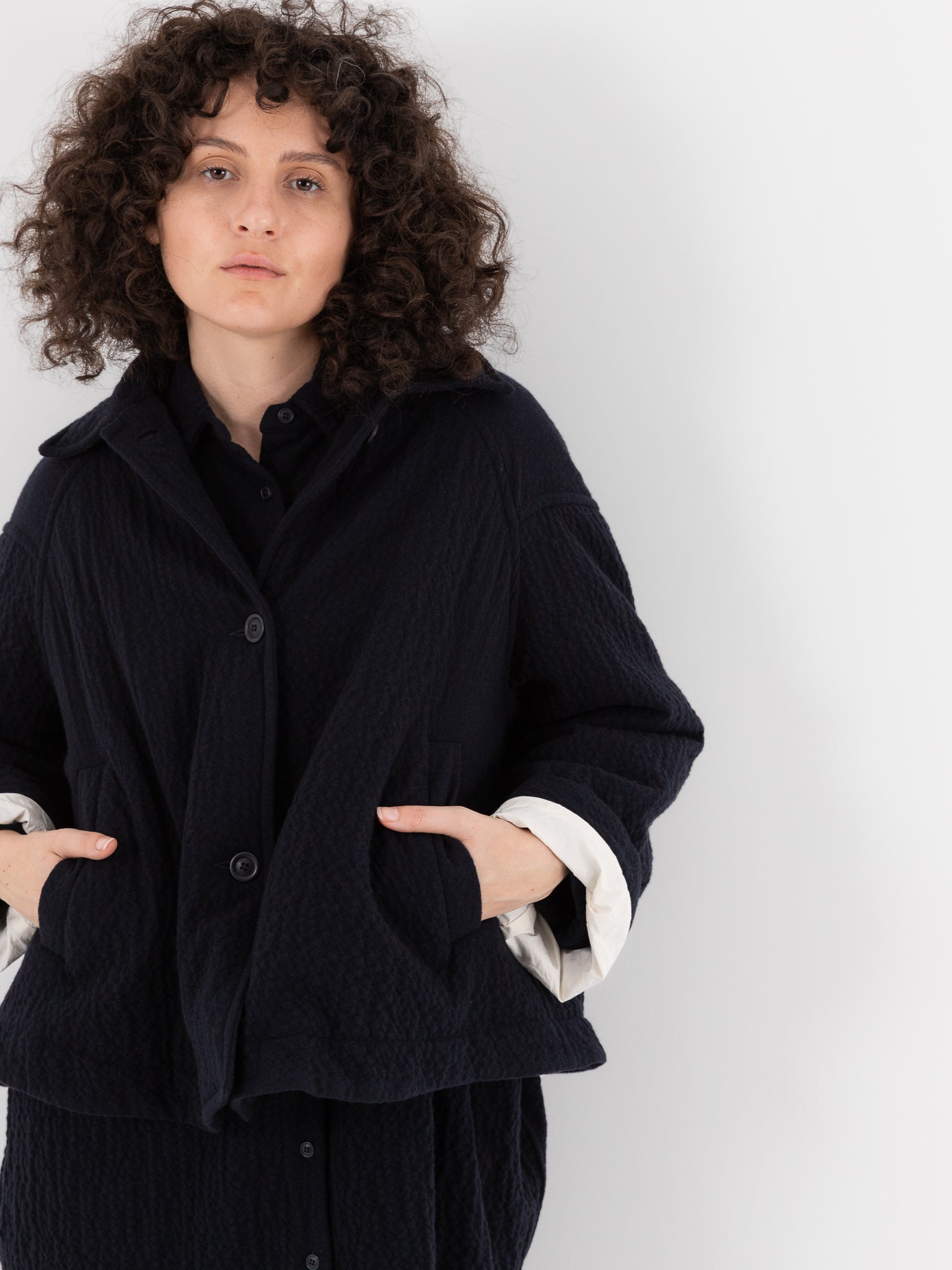 Casey Casey Drays Padded Jacket in Navy at Worthwhile