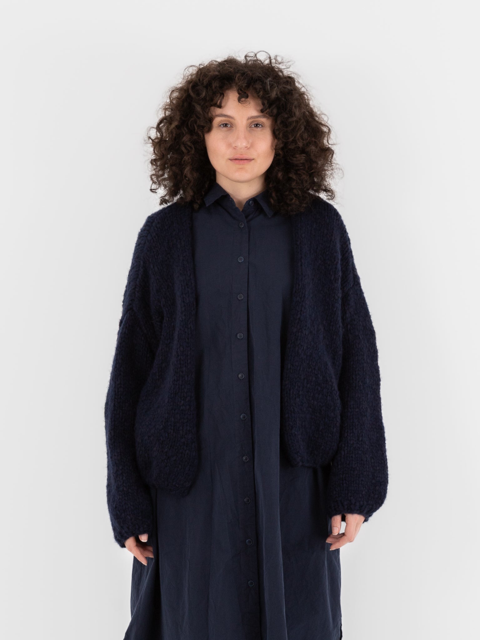 Casey Casey Short Cardigan in Night/Navy at Worthwhile