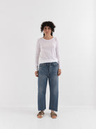 Chimala Wide Tapered Cut Denim Pants in Vintage Light - CHIMALA at Worthwhile - shop PANT