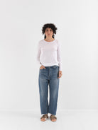 Chimala Wide Tapered Cut Denim Pants in Vintage Light - CHIMALA at Worthwhile - shop PANT