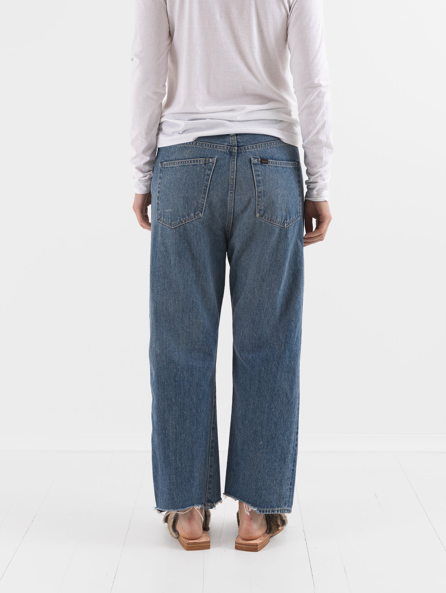 Chimala Wide Tapered Cut Denim Pants in Vintage Light - CHIMALA at Worthwhile - shop PANT
