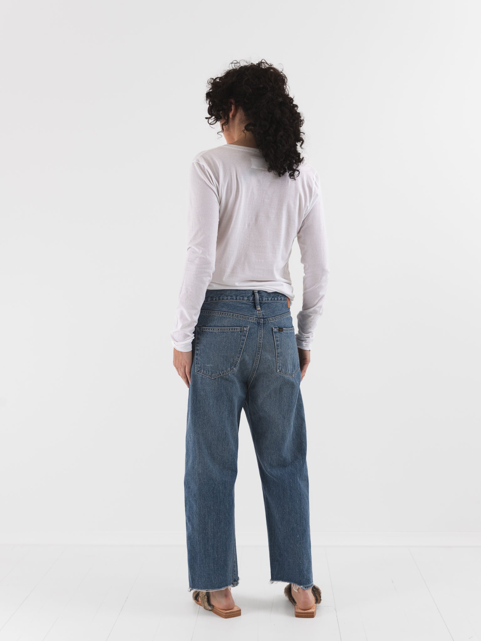 Chimala Wide Tapered Cut Denim Pants in Vintage Light - CHIMALA at Worthwhile - shop PANT