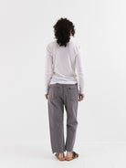 Chimala Wide Tapered Cut Denim Pants in Pinkish Gray - CHIMALA at Worthwhile - shop PANT